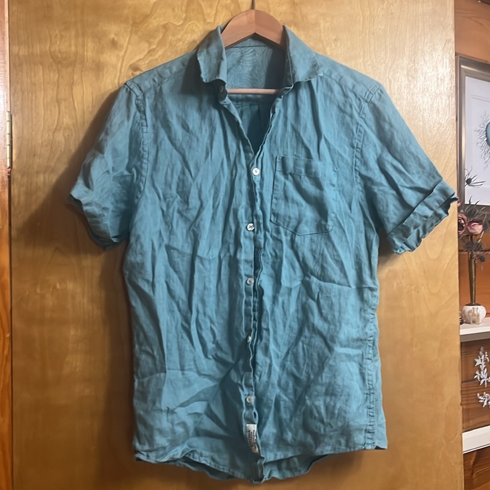 Men’s linen button down, M, light blue